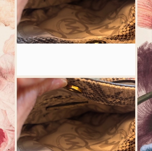 Michael Kors NWOT Beige and Black Snake Print Bag - Picture 11 of 11